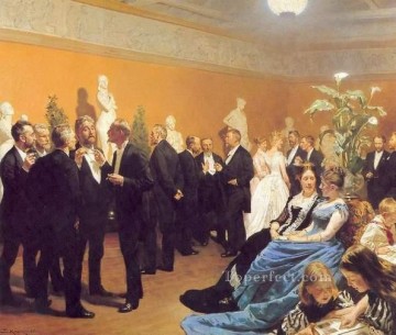 Peder Severin Kroyer Painting - Encuentro en el museo 1888 Peder Severin Kroyer